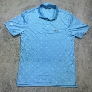 Mountain Ridge Country Club Polo Shirt Mens M Blue Palm Golf Active LevelWear